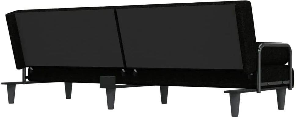 Sofa-lova su porankiais, juodos spalvos, audinys
