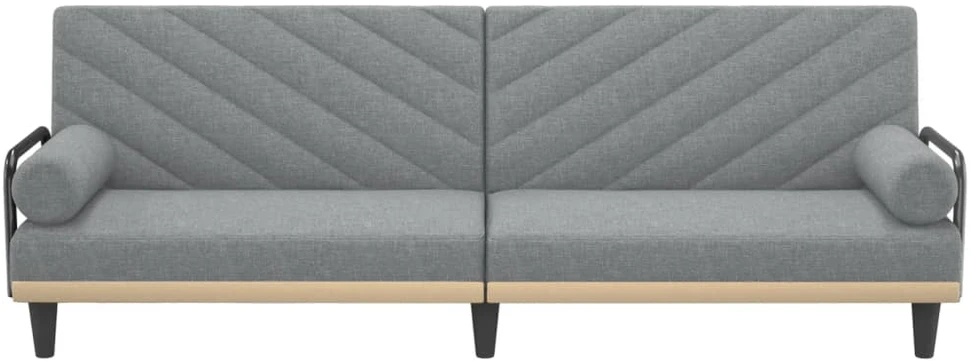 Sofa-lova su porankiais, šviesiai pilkos spalvos, audinys