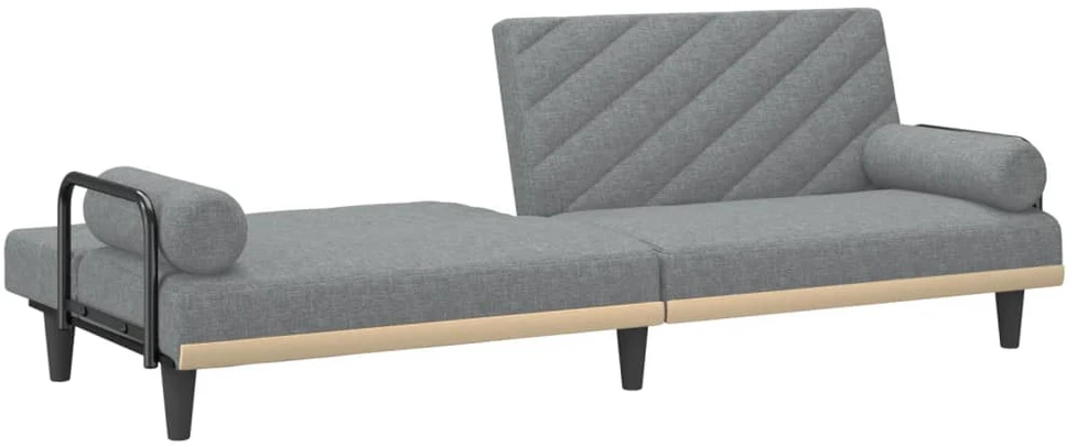 Sofa-lova su porankiais, šviesiai pilkos spalvos, audinys