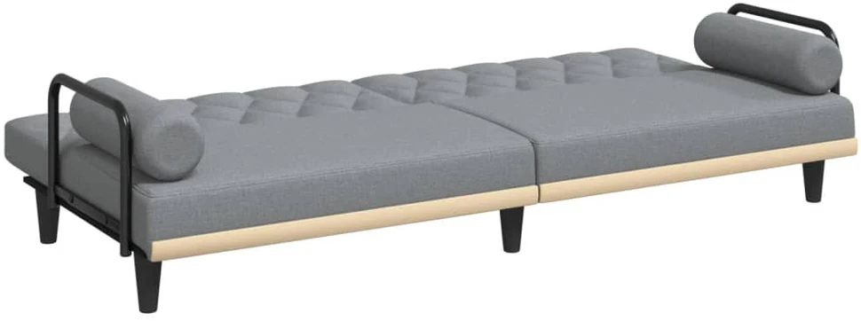 Sofa-lova su porankiais, šviesiai pilkos spalvos, audinys