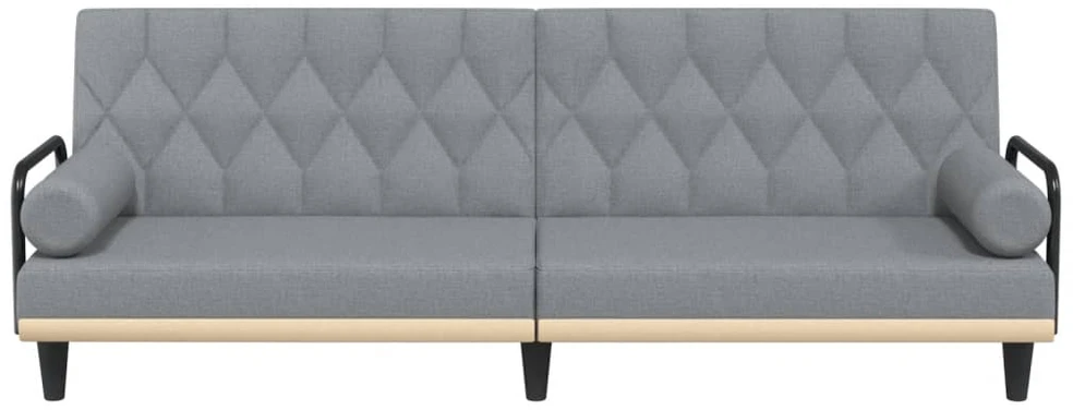 Sofa-lova su porankiais, šviesiai pilkos spalvos, audinys