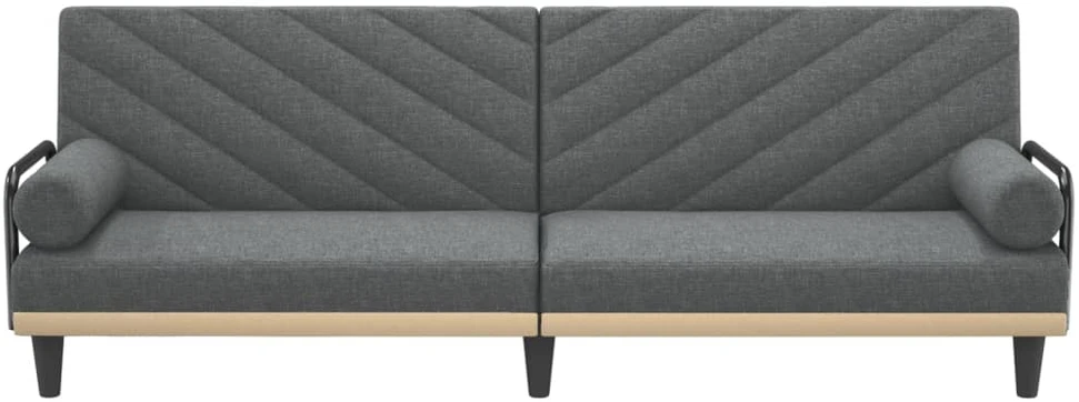 Sofa-lova su porankiais, tamsiai pilkos spalvos, audinys