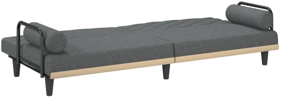 Sofa-lova su porankiais, tamsiai pilkos spalvos, audinys
