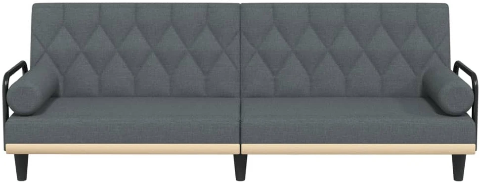 Sofa-lova su porankiais, tamsiai pilkos spalvos, audinys