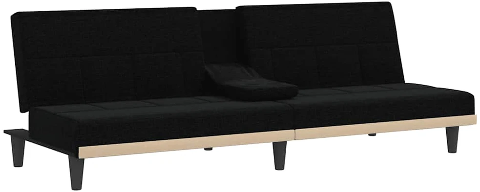 Sofa-lova su puodelių laikikliais, juodos spalvos, audinys