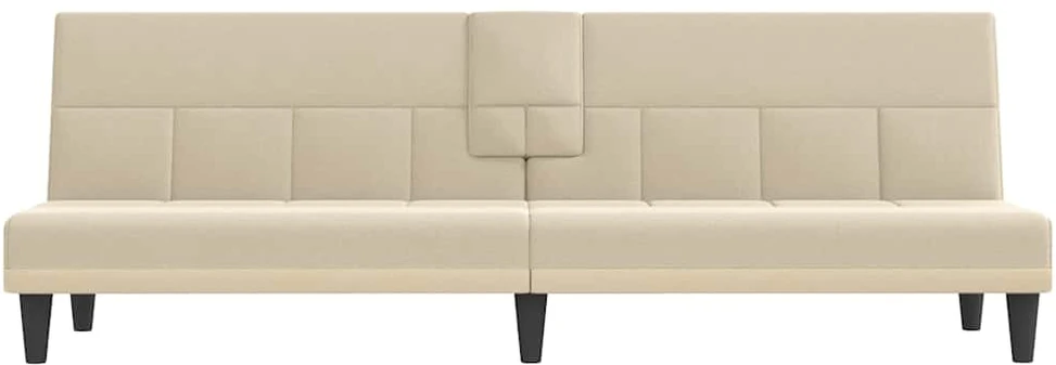 Sofa-lova su puodelių laikikliais, kreminės spalvos, audinys