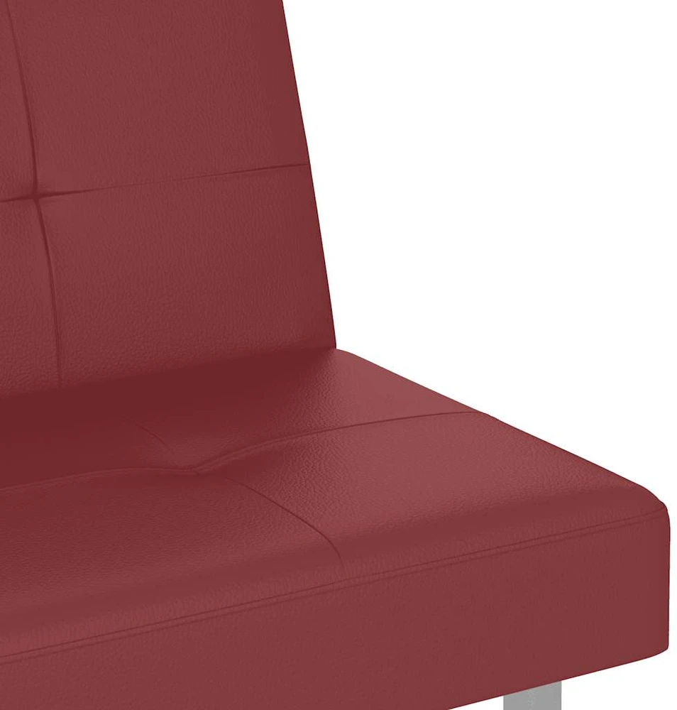 Sofa-lova su puodelių laikikliais, raudonojo vyno, dirbtinė oda