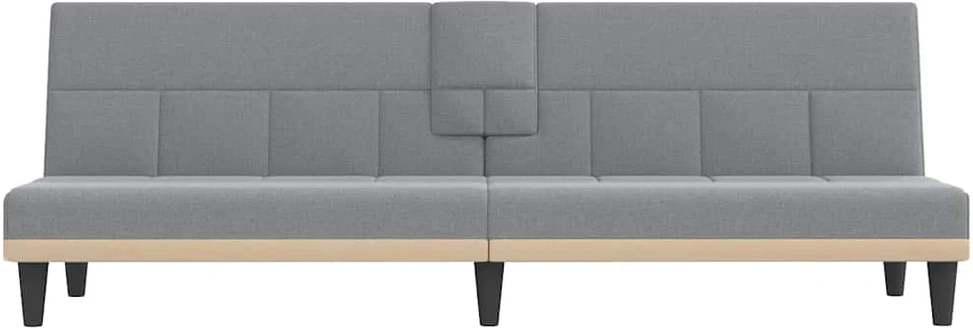 Sofa-lova su puodelių laikikliais, šviesiai pilka, audinys