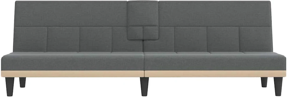 Sofa-lova su puodelių laikikliais, tamsiai pilka, audinys