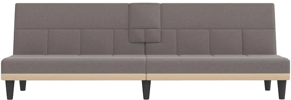 Sofa-lova su puodelių laikikliais, taupe spalvos, audinys 351868