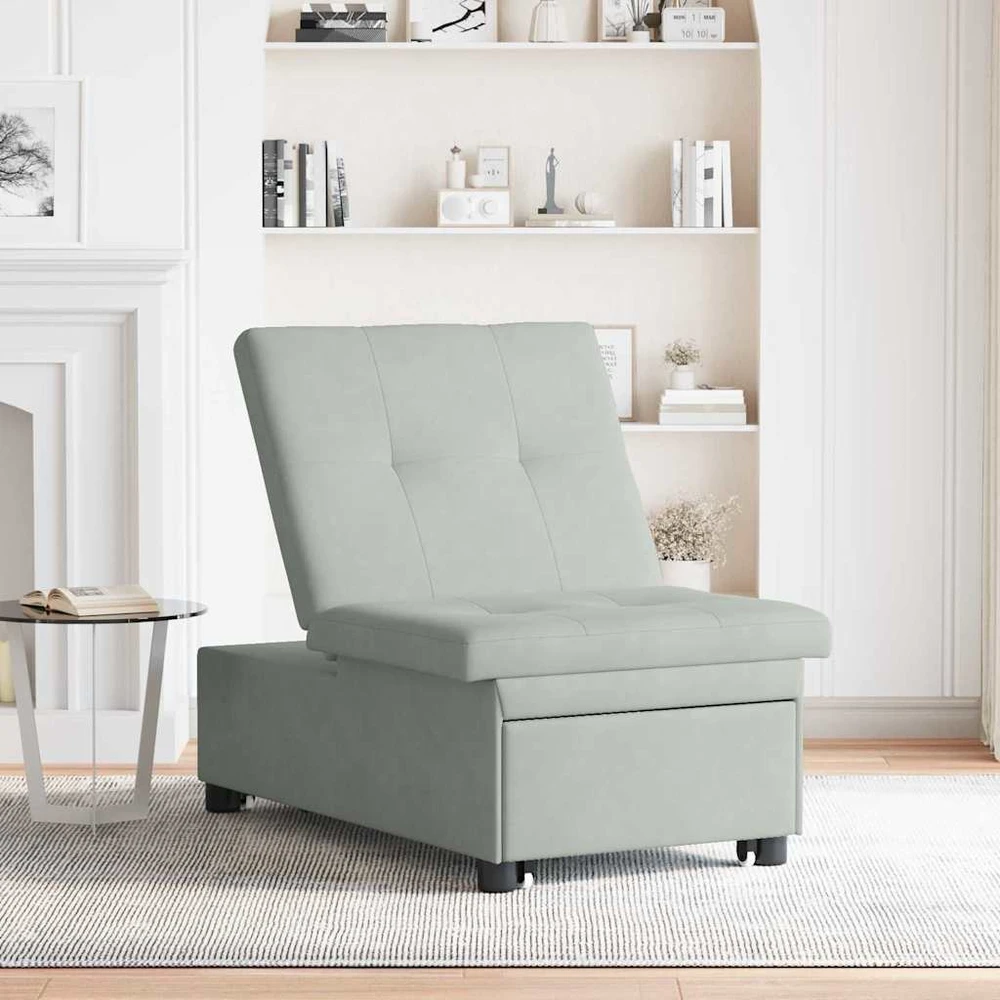 Sofa lova Šviesiai pilka 194 x 67 x 82 cm Aksomas