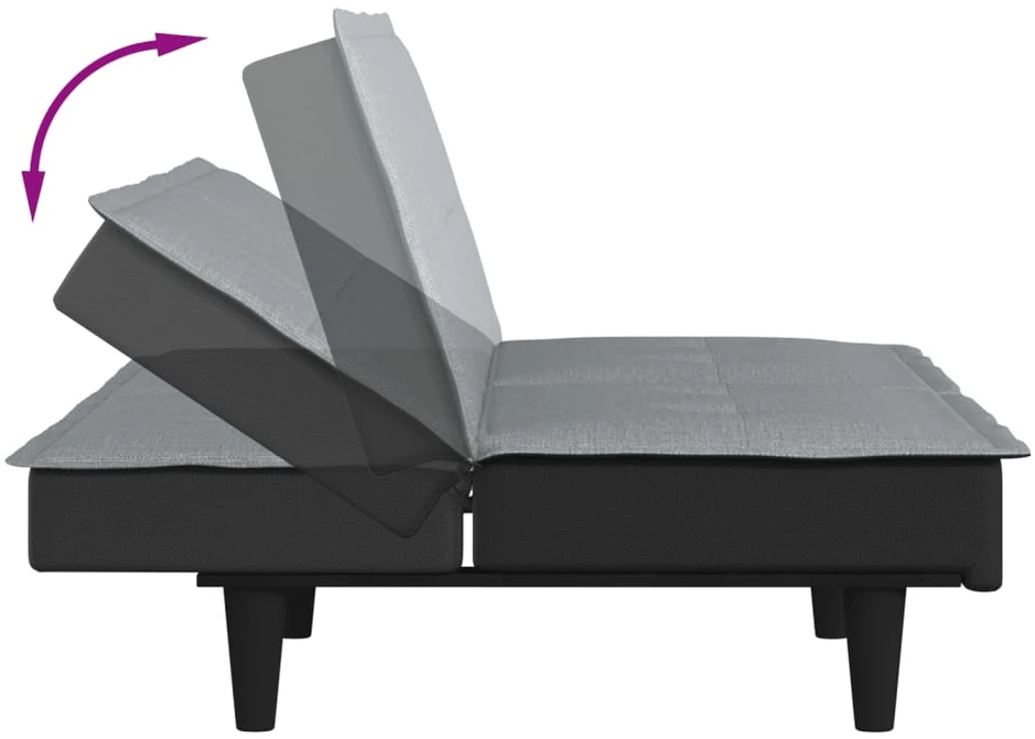 Sofa-lova, šviesiai pilkos spalvos, audinys