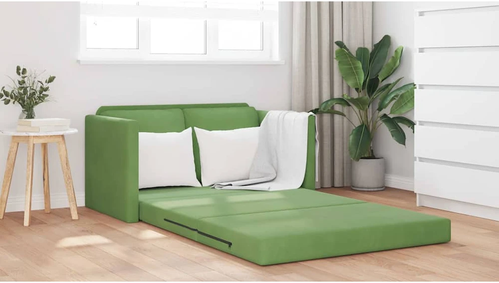 Sofa lova Šviesiai žalia 204 x 122 x 60 cm Aksomas