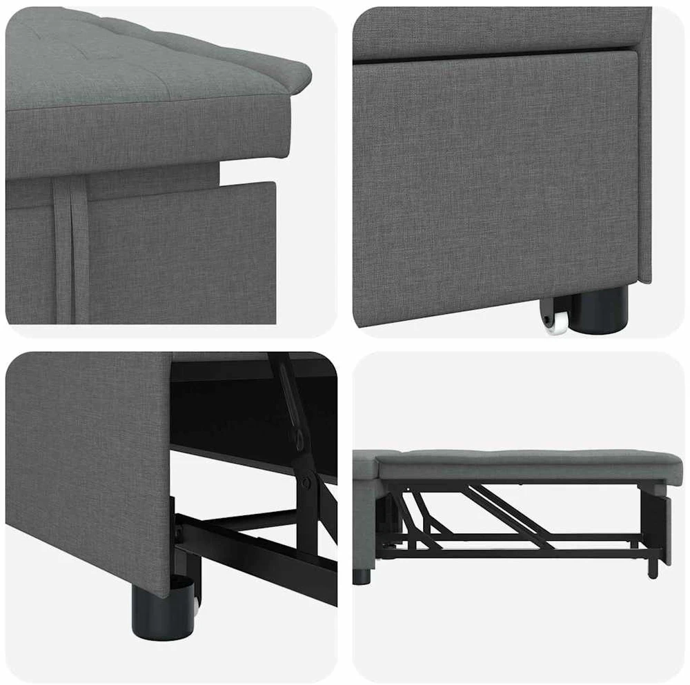 Sofa lova Tamsiai pilka 194 x 50 x 82 cm fanera
