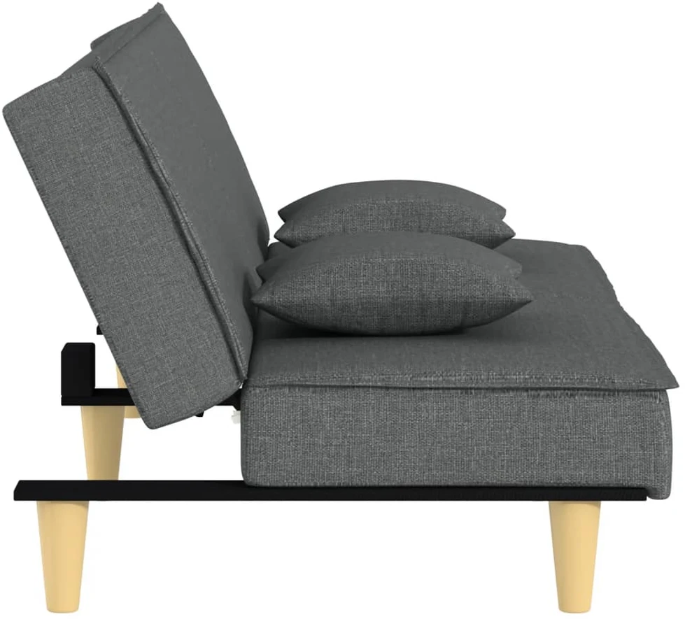 Sofa-lova, tamsiai pilkos spalvos, audinys