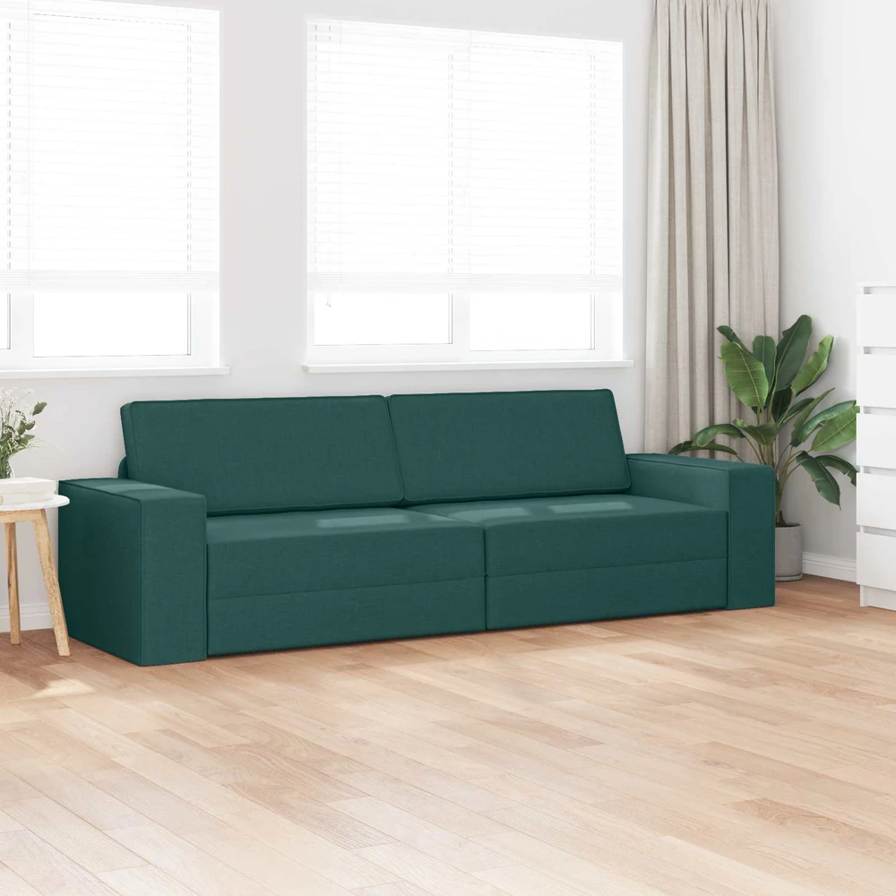 Sofa lova Tamsiai žalia 245 x 78 x 77 cm audinys