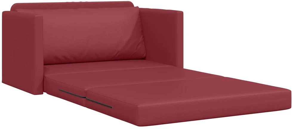 Sofa lova 110cm Vyno raudona Dirbtinė Oda