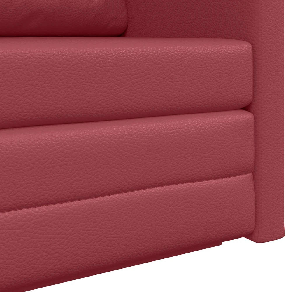 Sofa lova 110cm Vyno raudona Dirbtinė Oda