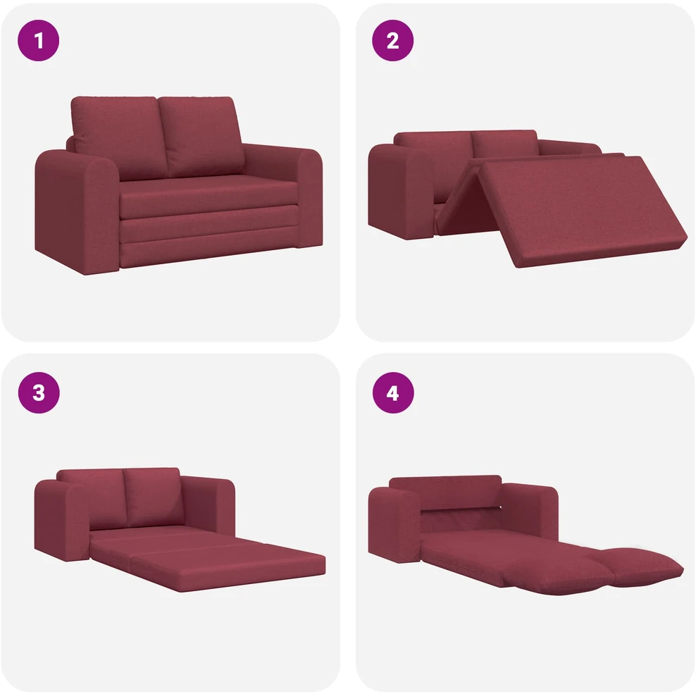 Sofa lova Vyno raudona 148 x 71 x 83 cm audinys