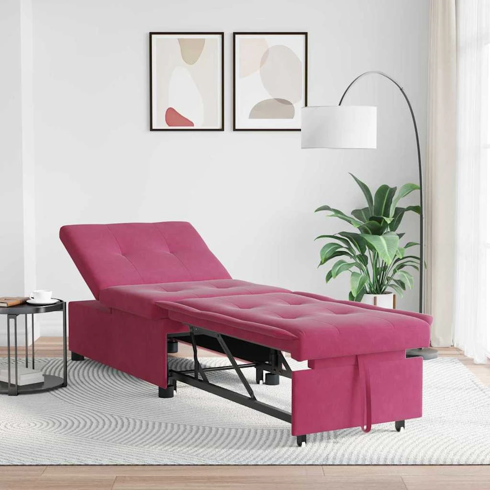 Sofa lova Vyno raudona 194 x 67 x 82 cm Aksomas