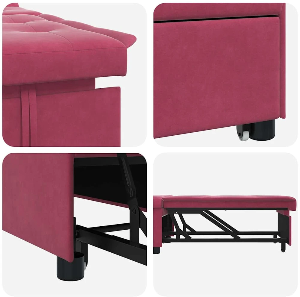 Sofa lova Vyno raudona 194 x 67 x 82 cm Aksomas