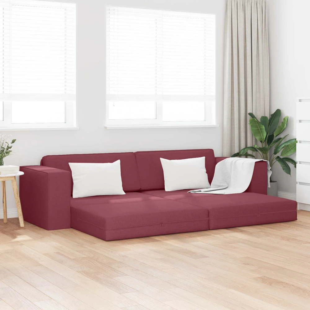 Sofa lova Vyno raudona 245 x 78 x 77 cm audinys