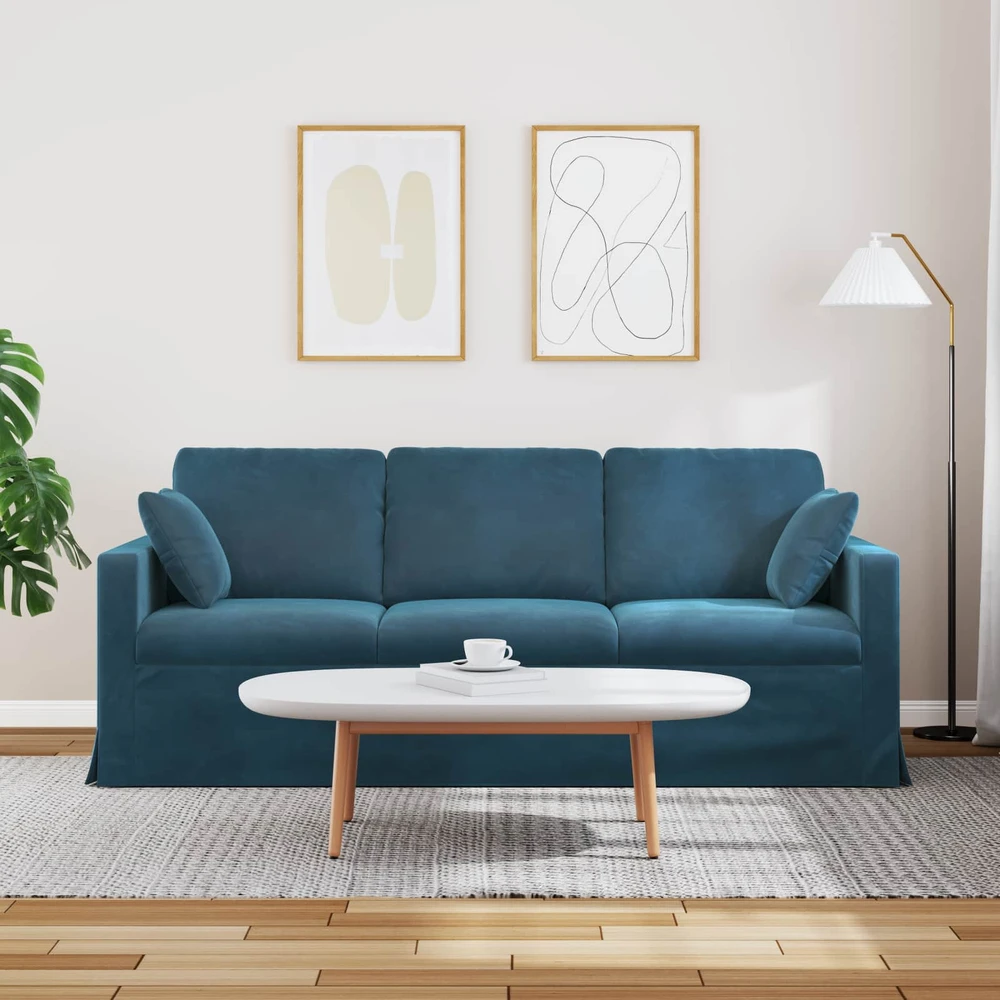 Sofa Mėlyna 198 x 78 x 80 cm Aksomas