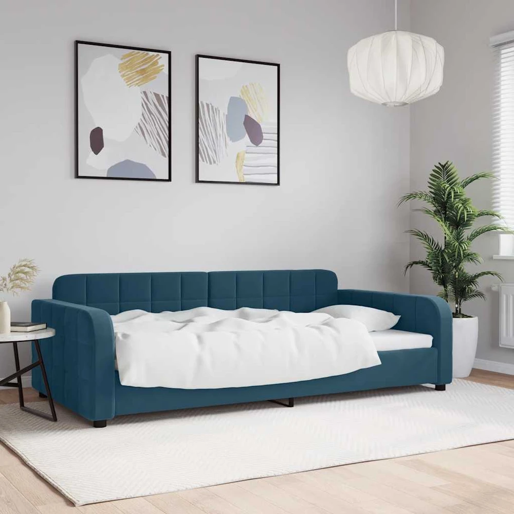 Sofa, mėlynos spalvos, 100x200cm, aksomas