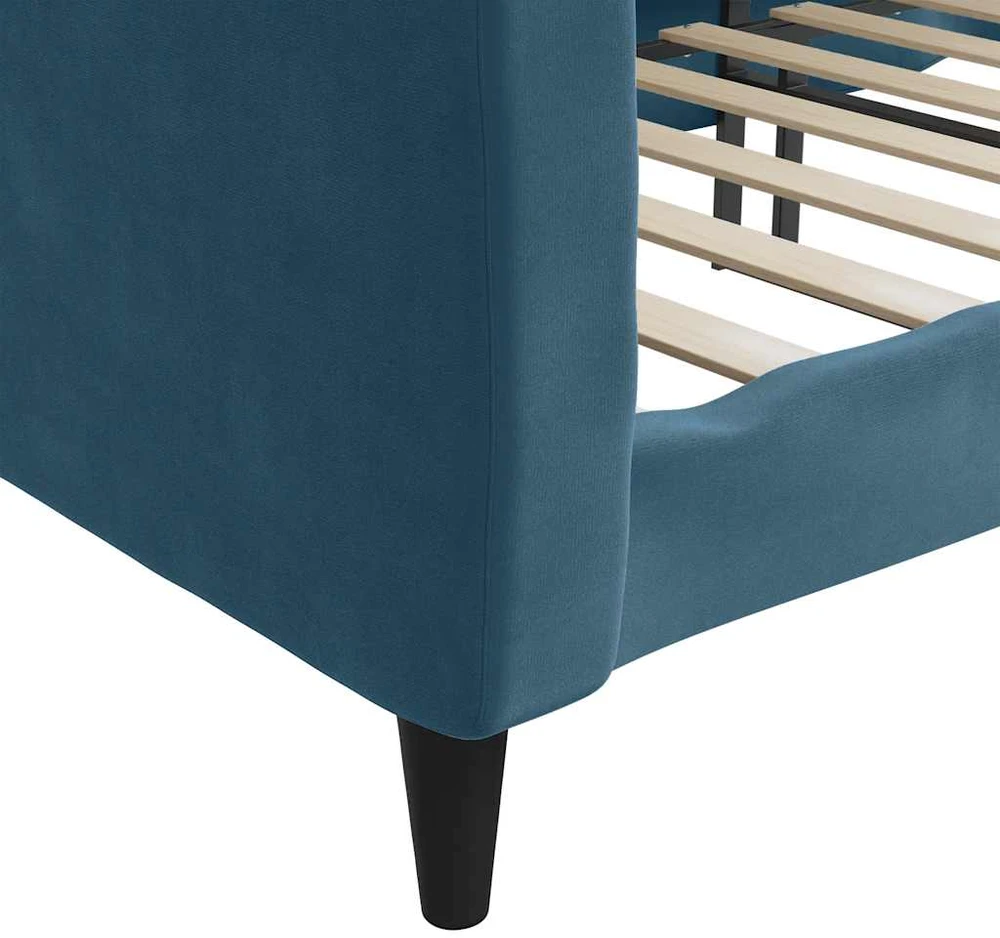 Sofa, mėlynos spalvos, 90x200cm, aksomas