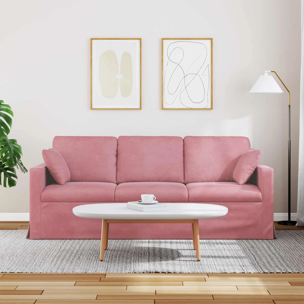 Sofa Rožinė 198 x 78 x 80 cm Aksomas