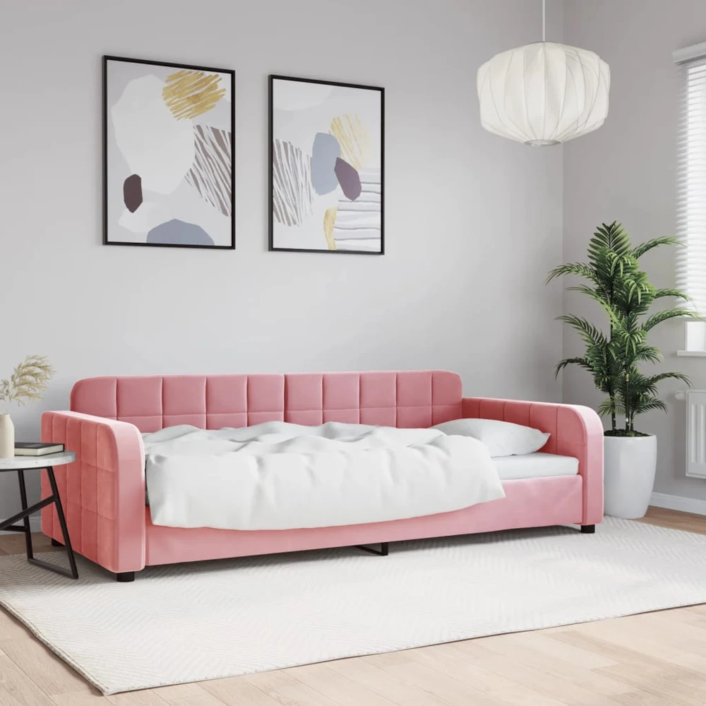 Sofa, rožinės spalvos, 90x200cm, aksomas