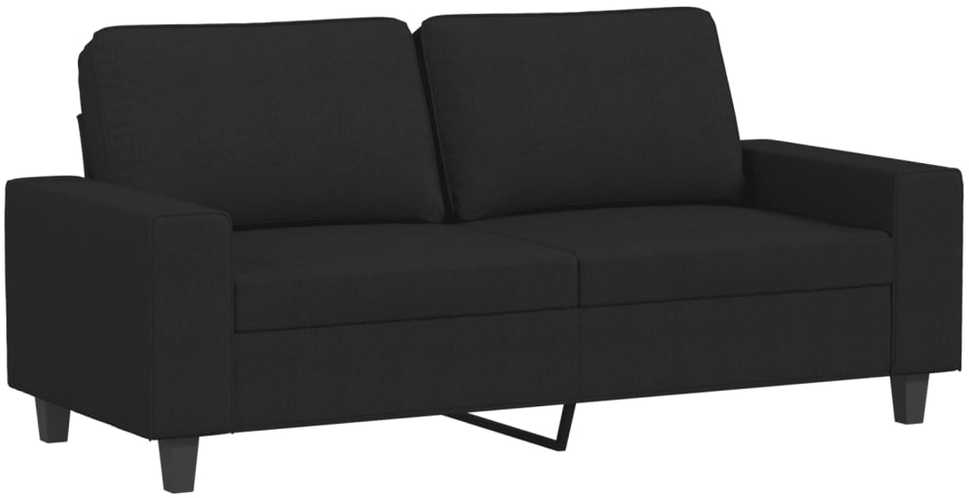 Sofa Sofos komplektas, 3 dalių, juodos spalvos, audinys