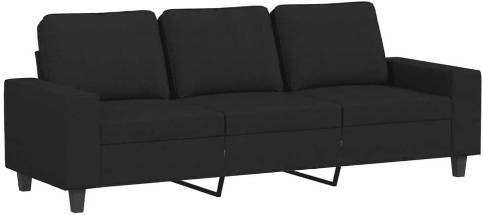 Sofa Sofos komplektas, 3 dalių, juodos spalvos, audinys