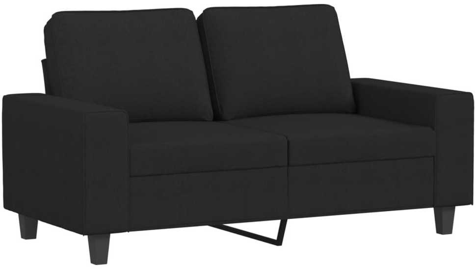 Sofa Sofos komplektas, 3 dalių, juodos spalvos, audinys