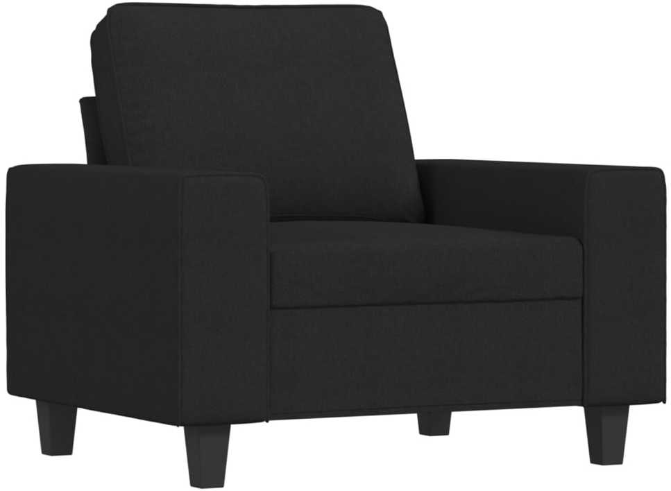 Sofa Sofos komplektas, 4 dalių, juodos spalvos, audinys