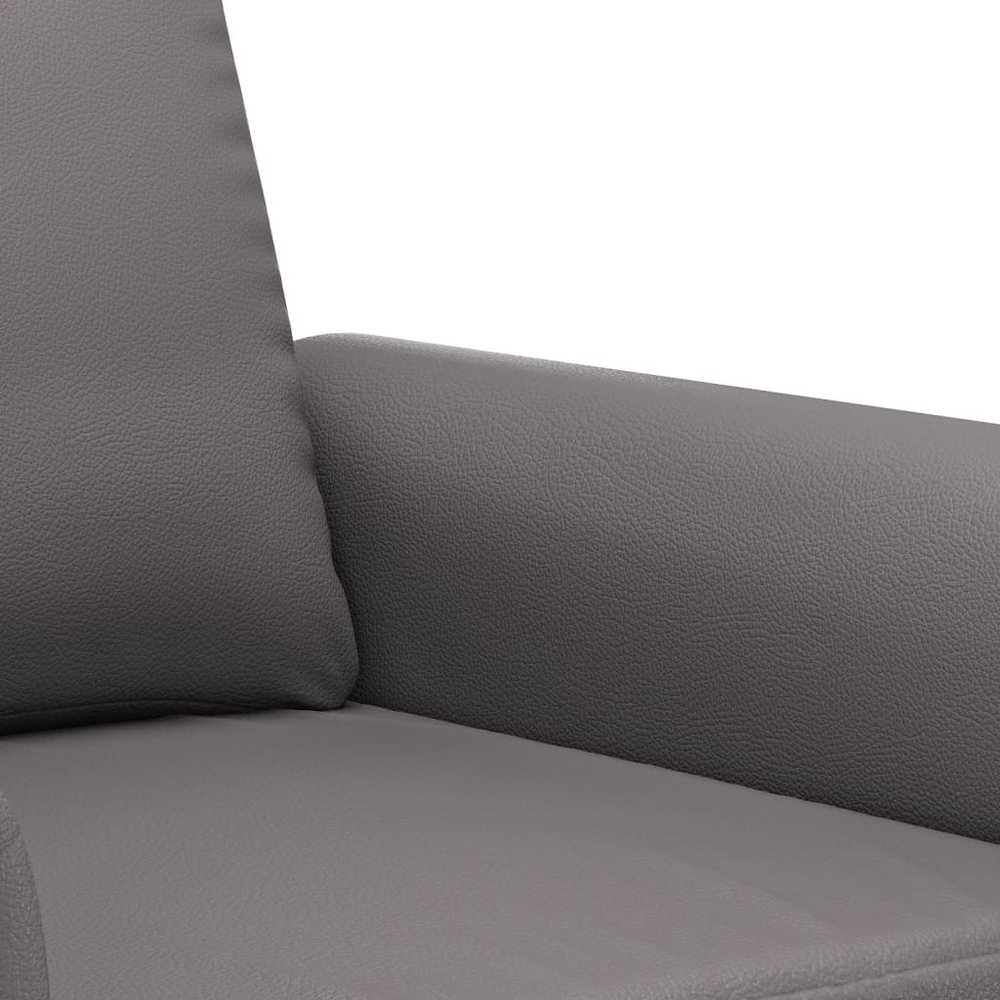 Sofa Sofos komplektas su pagalvėlėmis, 2 dalių, pilkas, dirbtinė oda