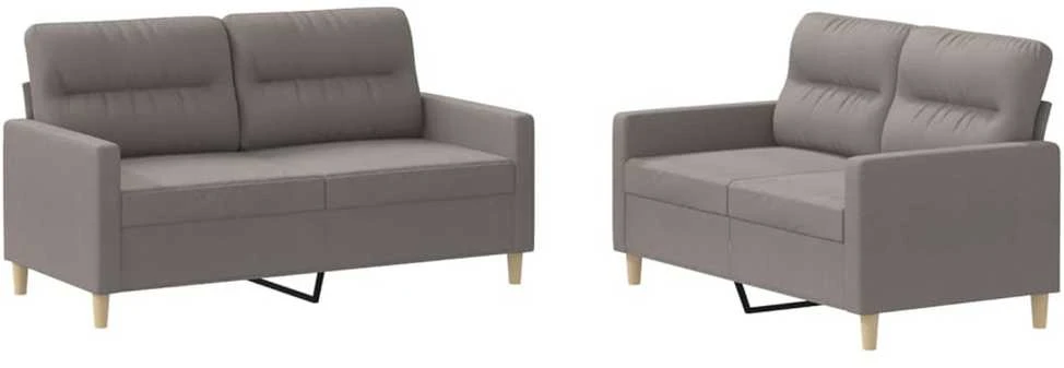 Sofa Sofos komplektas su pagalvėlėmis, 2 dalių, taupe, audinys