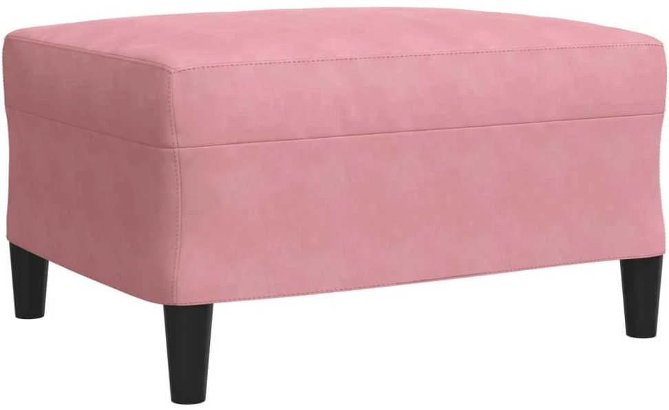 Sofa Sofos komplektas su pagalvėlėmis, 3 dalių, rožinis, aksomas