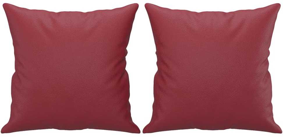 Sofa Sofos komplektas su pagalvėmis, 2 dalių, vyno, dirbtinė oda