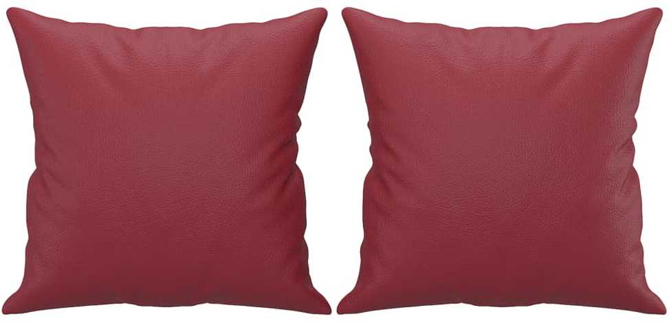 Sofa Sofos komplektas su pagalvėmis, 3 dalių, vyno, dirbtinė oda