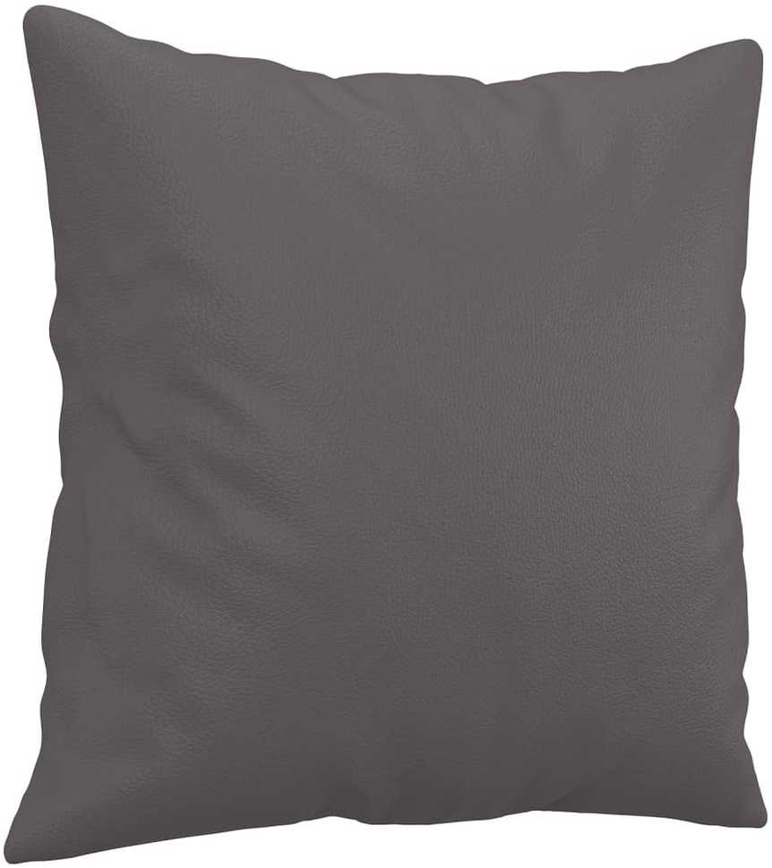Sofa Sofos komplektas su pagalvėmis, 3 dalių, pilkas, dirbtinė oda