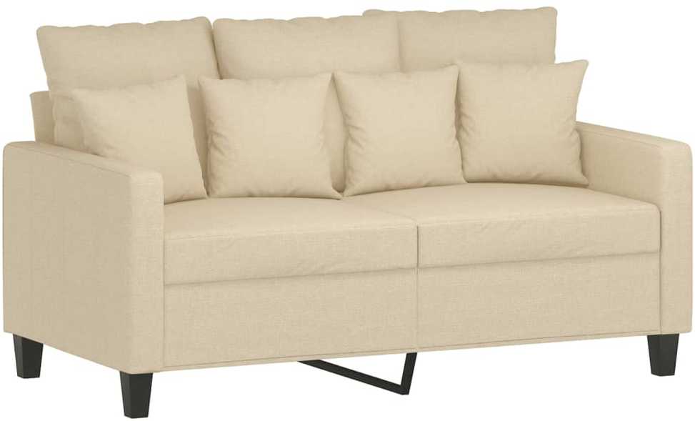 Sofa Sofos komplektas su pagalvėmis, 4 dalių, kreminis, audinys