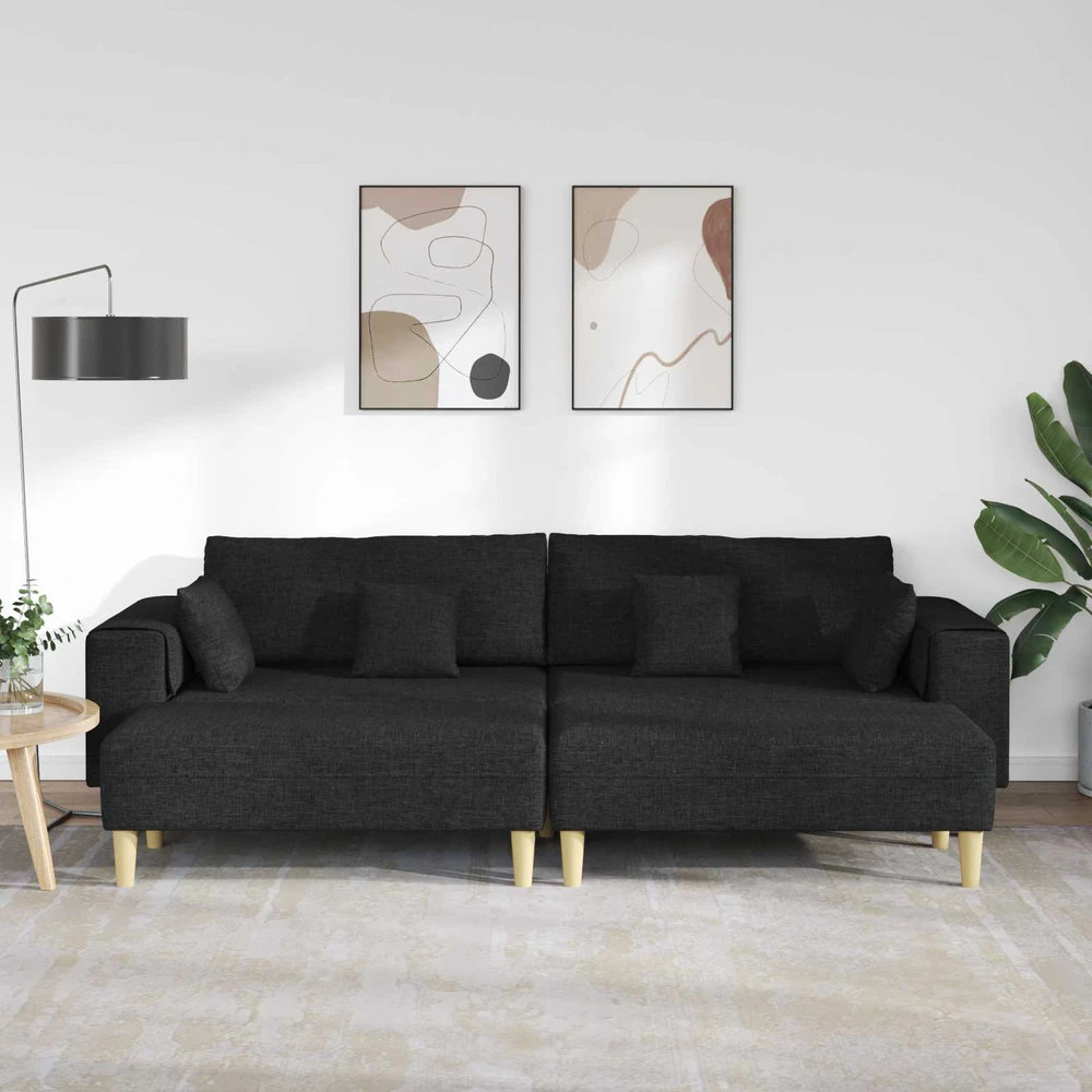 Sofa 3 vnt. Juoda audinys