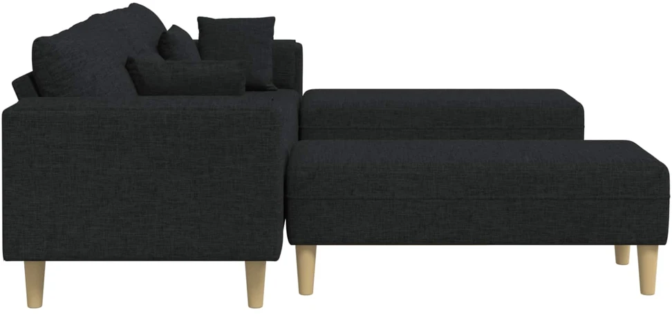 Sofa 3 vnt. Juoda audinys