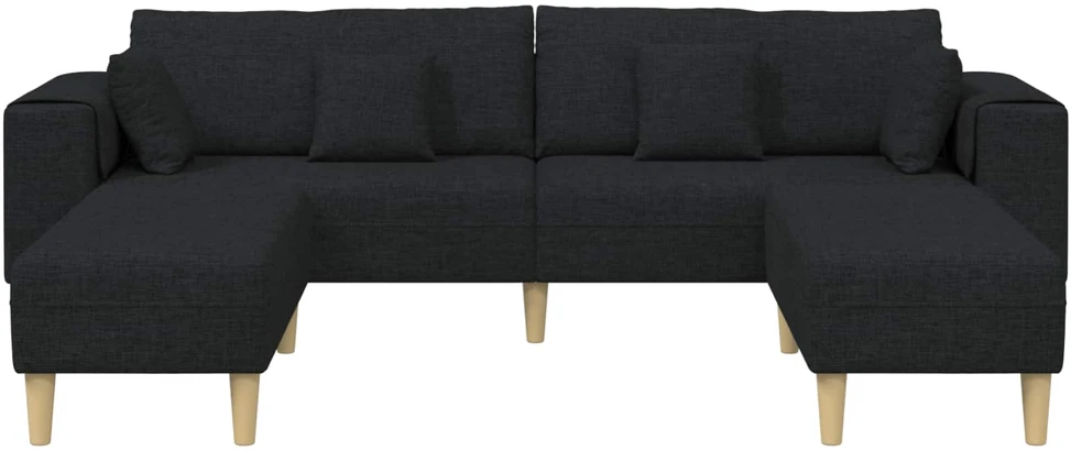 Sofa 3 vnt. Juoda audinys