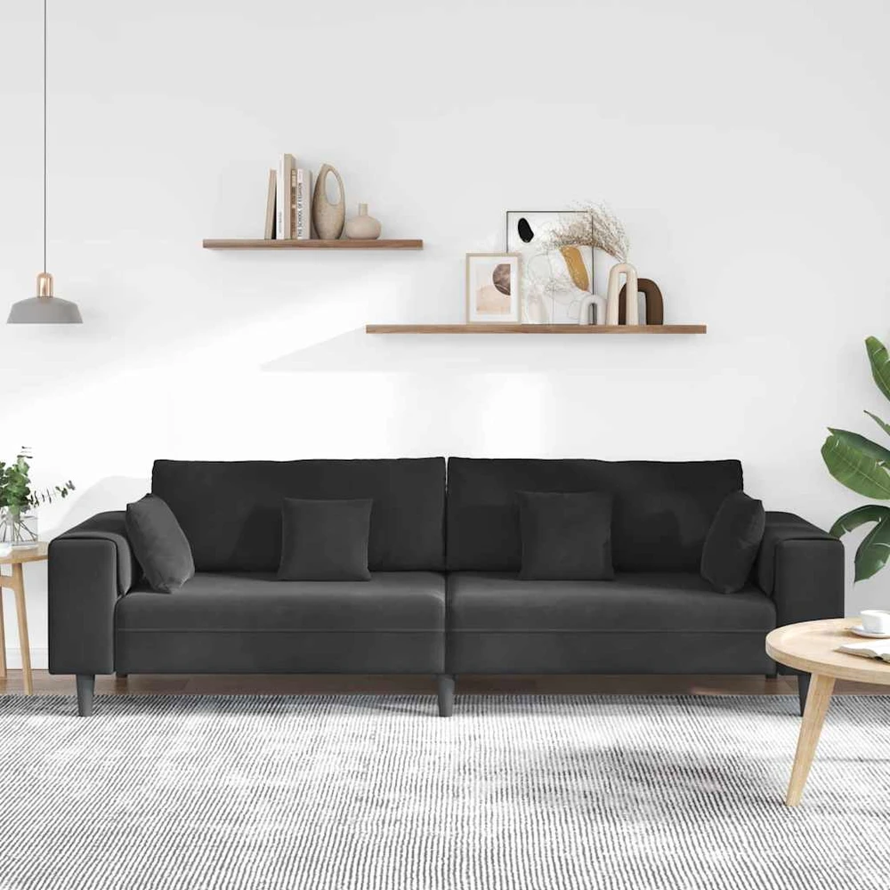 Sofa Juoda 250 x 77 x 76 cm Aksomas