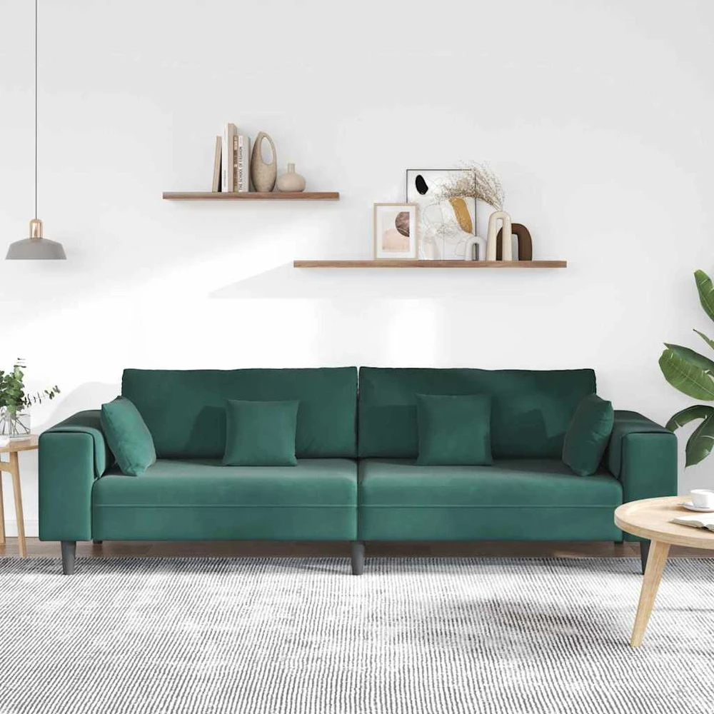 Sofa Tamsiai žalia 250 x 77 x 76 cm Aksomas