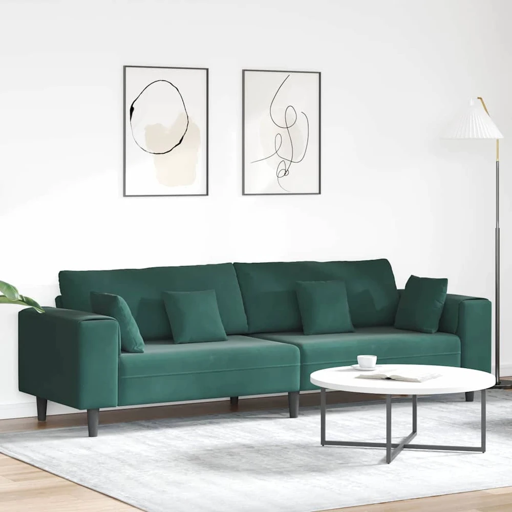 Sofa Tamsiai žalia 250 x 77 x 76 cm Aksomas
