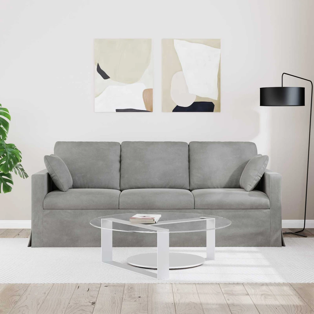 Sofa Šviesiai pilka 198 x 78 x 80 cm Aksomas
