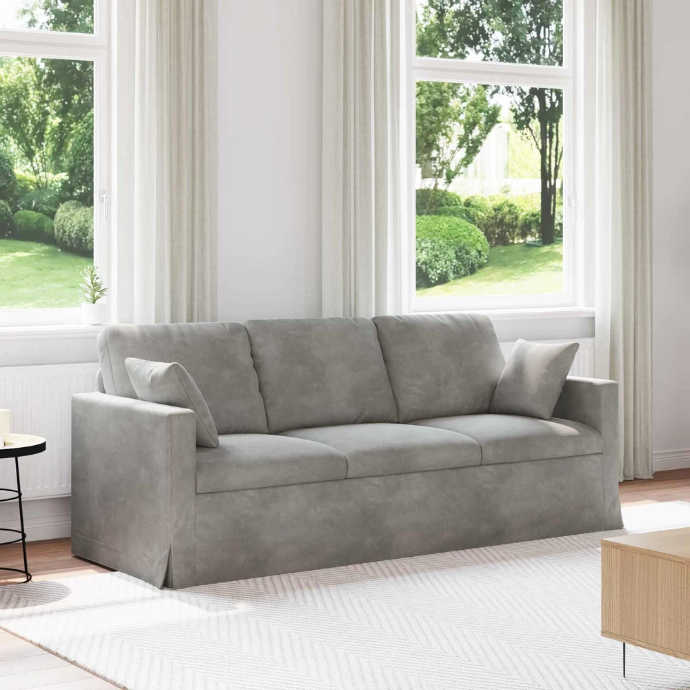 Sofa Šviesiai pilka 198 x 78 x 80 cm Aksomas
